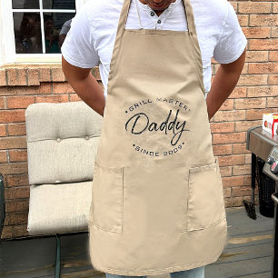 Grill Master Daddy Custom Year Personalized Long Apron