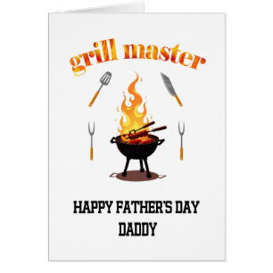 Grill Master Daddy Fathers Day  Cards