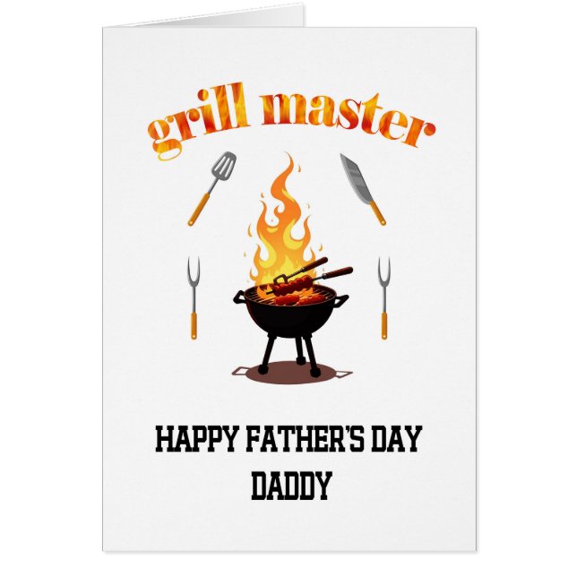 Grill Master Daddy Fathers Day  Cards (Front)