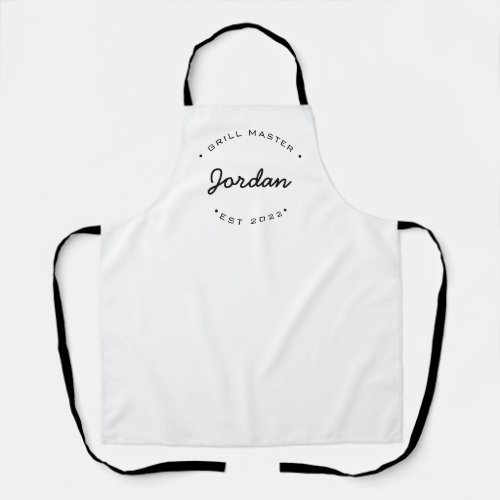 Grill Master Established year Personalized Name  Apron