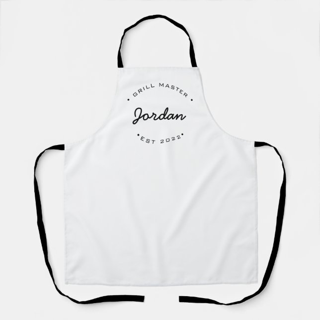 Grill Master Established year Personalized Name  Apron (Front)