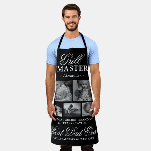 Grill Master Father Photo Collage Apron