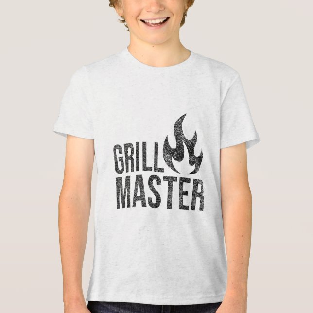Grill Master Flame Barbecue Bbq Smoke Char Open Fi Tri-Blend Shirt (Front)