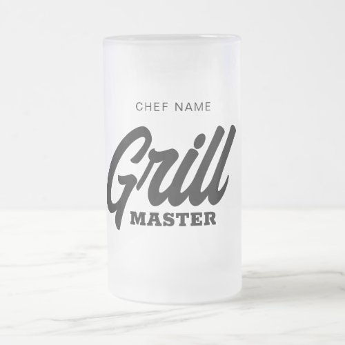 Grill Master glass beer stein mug for BBQ chef