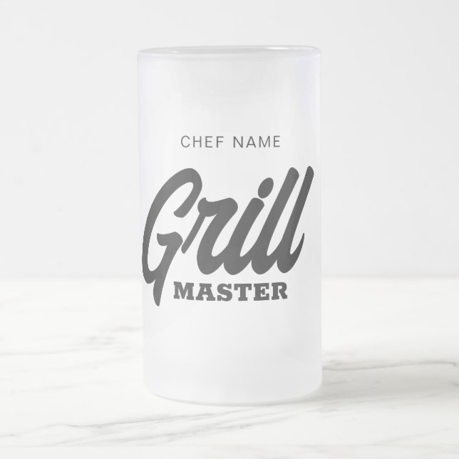 Grill Master glass beer stein mug for BBQ chef (Center)