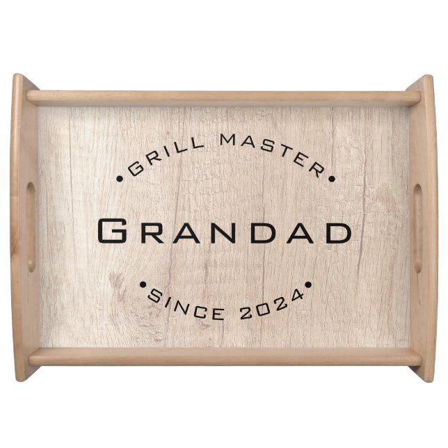 Grill Master Grandad Personalized Year Serving Tray (Front)
