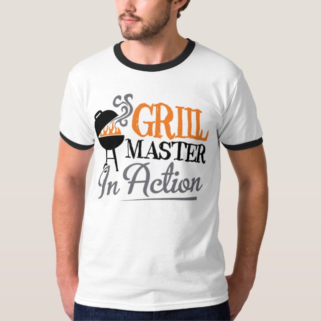 Grill Master In Action T-Shirt (Front)