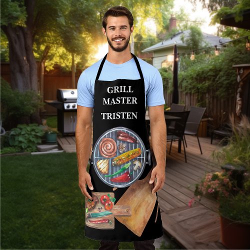 Grill Master Name Monogram Grill BBQ   Apron
