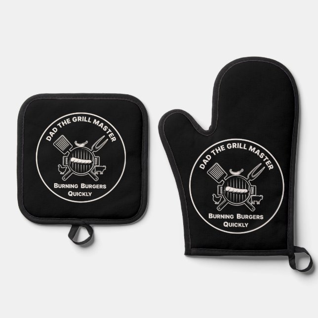 Grill Master Oven Mitt And Pot Holder Set (Front)