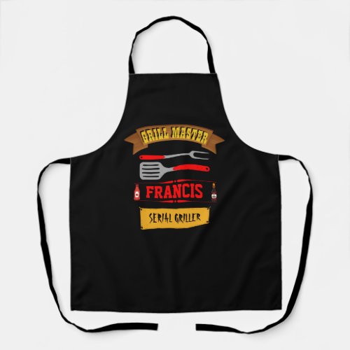 Grill Master personalized apron with editable name