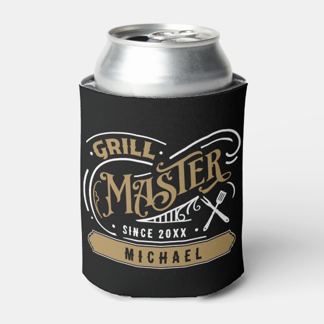 Grill Master Personalized  Can Cooler (Can Front)