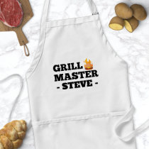 Grill Master Personalized Name Apron For Men