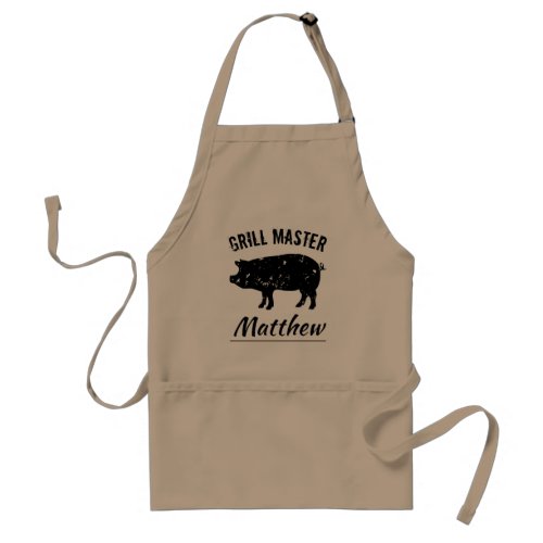 Grill Master personalized pork bbq apron for men