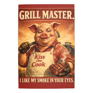 Grill Master Pig Vintage Metal Art-Retro BBQ Decor