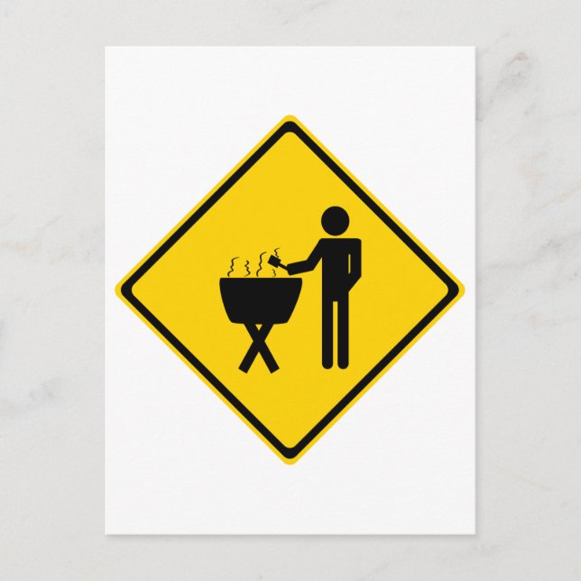 Grill Master Road Sign Postcard (Front)