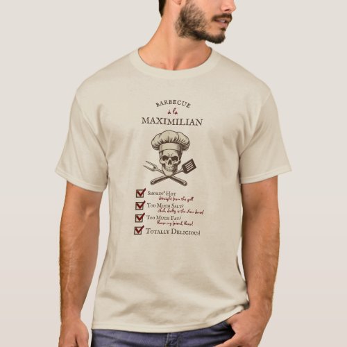 Grill Master Skully _ Vintage Skull Illustration  T_Shirt