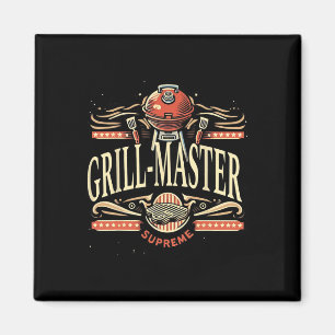 Grill Master Supreme Bbq Funny Graphic Tees Magnet