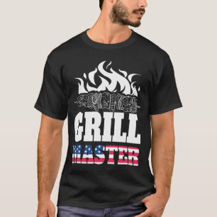 Grill Master USA Flag Patriotic Barbeque BBQ 4th o T-Shirt