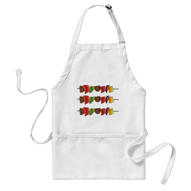Grill Master Vegetable Beef Shish Kebab Food Cook Adult Apron (Front)