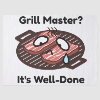 Grill Master Well Done Funny BBQ Dad Gift Tissue Paper