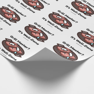 Grill Master Well Done Funny BBQ Dad Gift Wrapping Paper