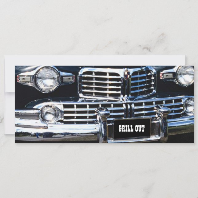 GRILL OUT PARTY CLASSIC AUTO SHOW CAR INVITATION (Front)