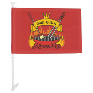 Grill Queen Car Flag