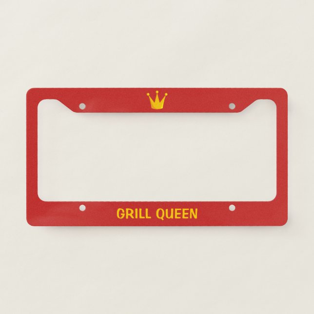 Grill Queen Crown License Plate Frame (Front)
