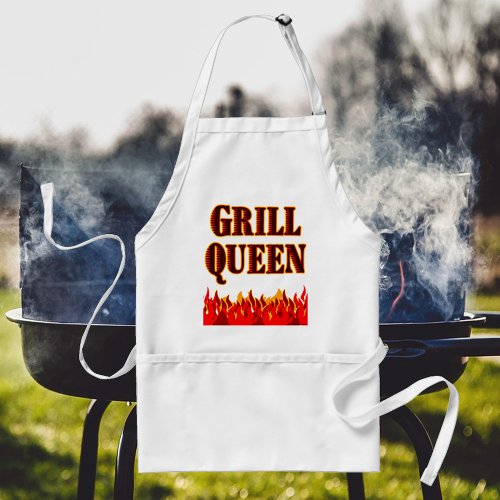 Grill Queen Funny BBQ Saying Apron