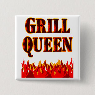 Grill Queen Funny BBQ Saying Button