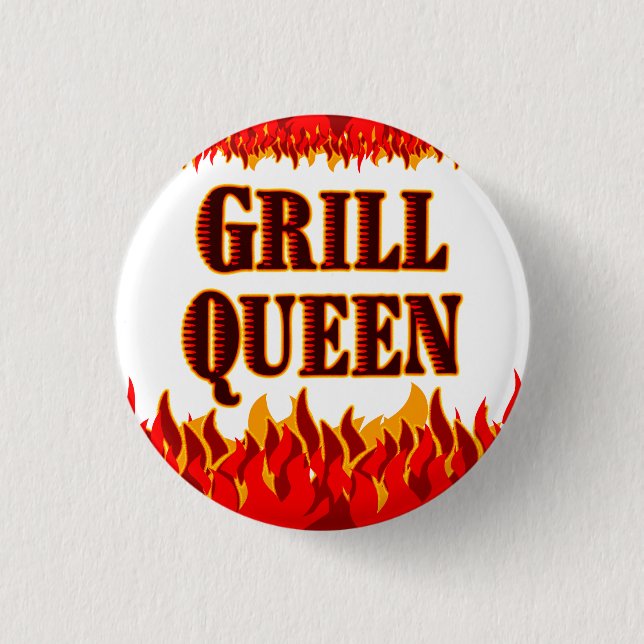 Grill Queen Funny BBQ Saying Button (Front)