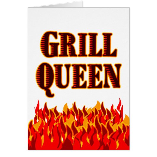 Grill Queen Funny BBQ Saying Card (Front)