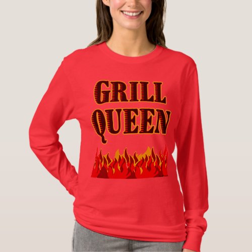 Grill Queen Funny BBQ Saying T_shirt