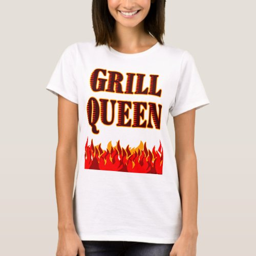 Grill Queen Funny BBQ Saying T_shirt