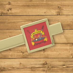 Grill Queen Gold Finish Tie Clip