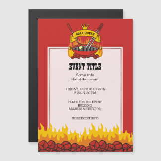 Grill Queen Magnetic Invitation