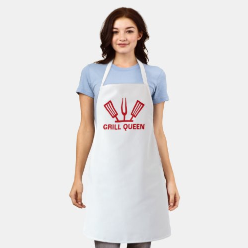 Grill Queen_ Personalize Custom Text Apron