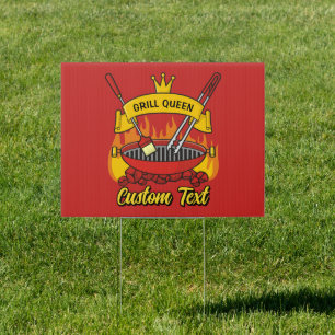 Grill Queen Yard Sign