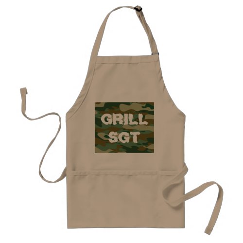 Grill sergeant BBQ apron with army camouflage