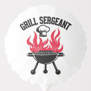 Grill Sergeant BBQ Dad Funny Party Balloon