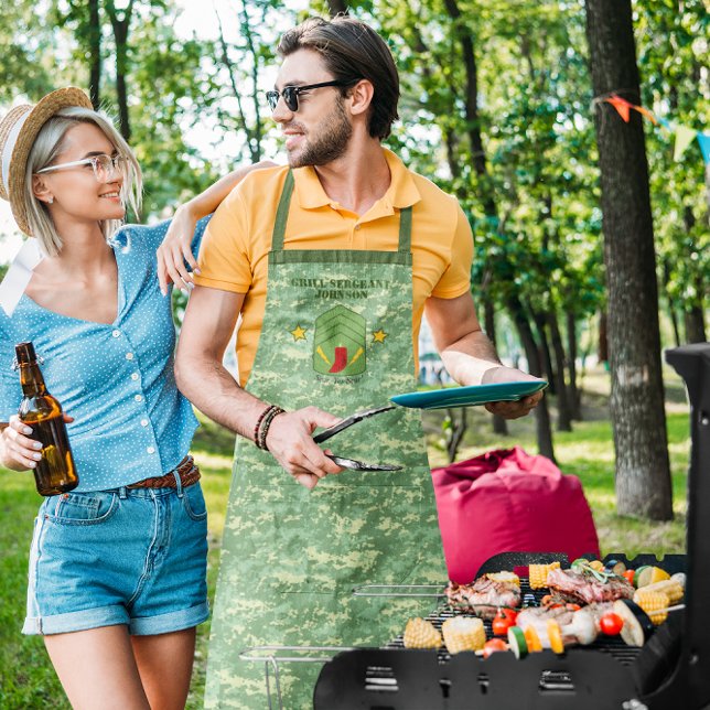 Grill Sergeant Camo Personalized Grilling Apron (Creator Uploaded)