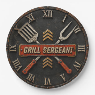 Grill Sergeant Funny BBQ Grill Master Man Cave Paper Plates