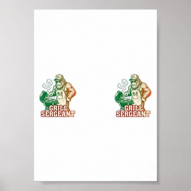 Grill Sergeant Funny Bigfoot Poster (Front)