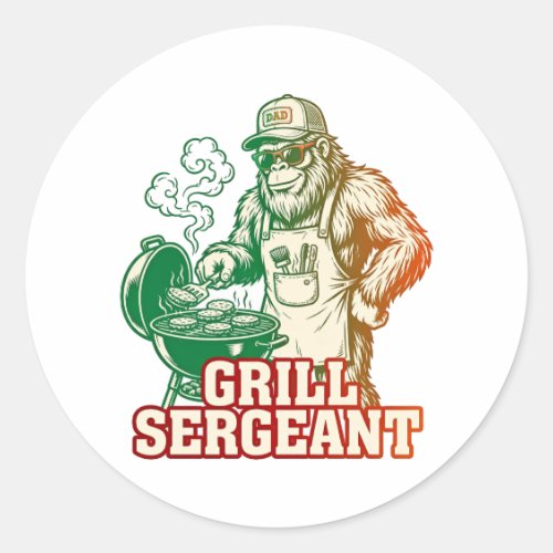 Grill Sergeant Funny Bigfoot Sticker
