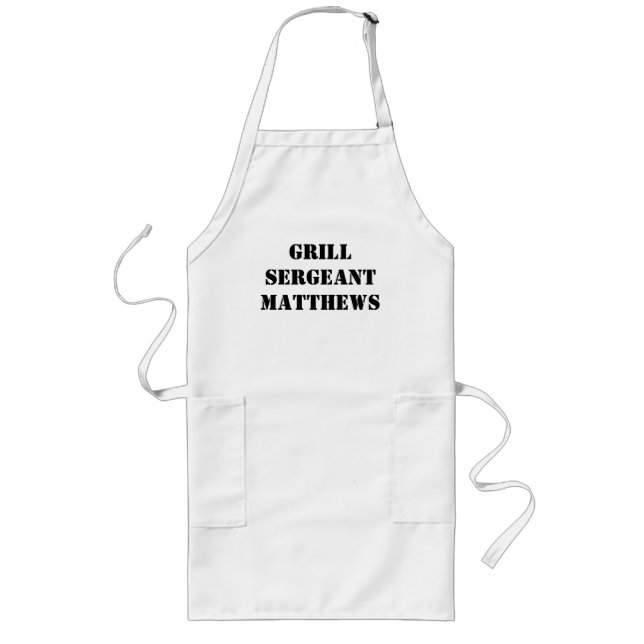 Grill Sergeant Name Long Apron (Front)
