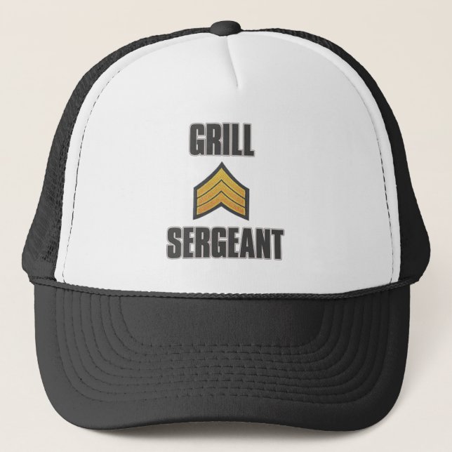 Grill Sergeant Summer BBQ Hat - Custom Trucker Cap (Front)