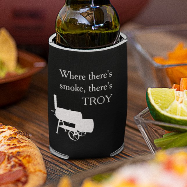 Grill Smoker BBQ Cook Gift Personalized Can Cooler (Creator Uploaded)
