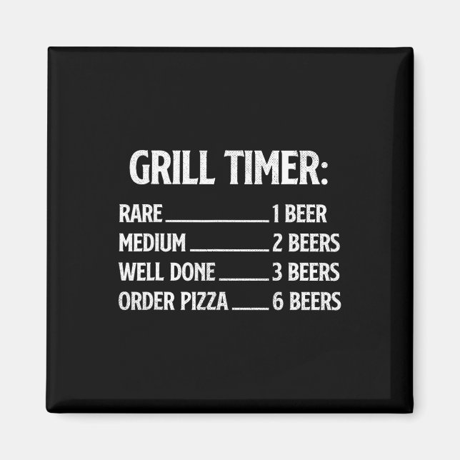 Grill Timer - Bbq Lover Pitmaster Barbecue Grill S Magnet (Front)