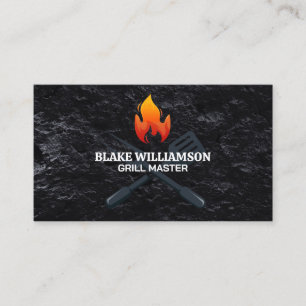 Grill Tool Fire Restaurant Business Card