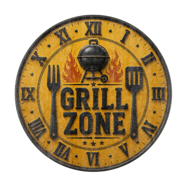 Grill Zone BBQ Grill Master Kitchen Rustic  Cutting Board (Front)